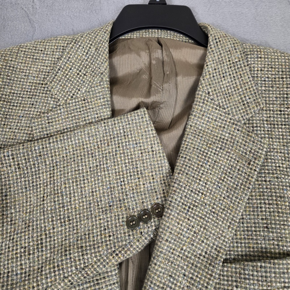 Ermenegildo Zegna Soft Sport Coat Mens 44L Tweed 100% Cashmere Blazer Beige
